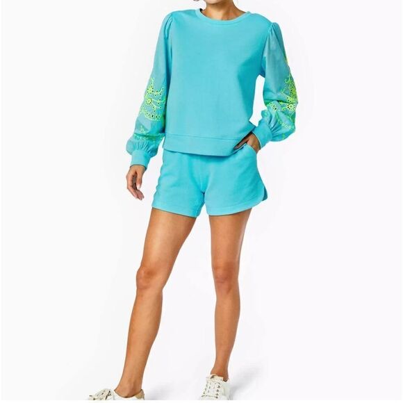 NWT  Lilly Pulitzer "Kyler" Aqua Knit Short small - Picture 1 of 7